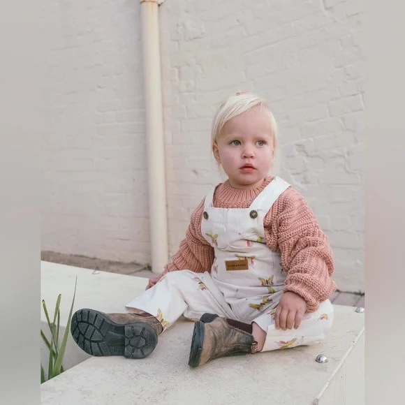 Blythe & Bodhi Toddler Cream Multi Color Butterfly Print Overalls size 2 - Picture 1 of 6